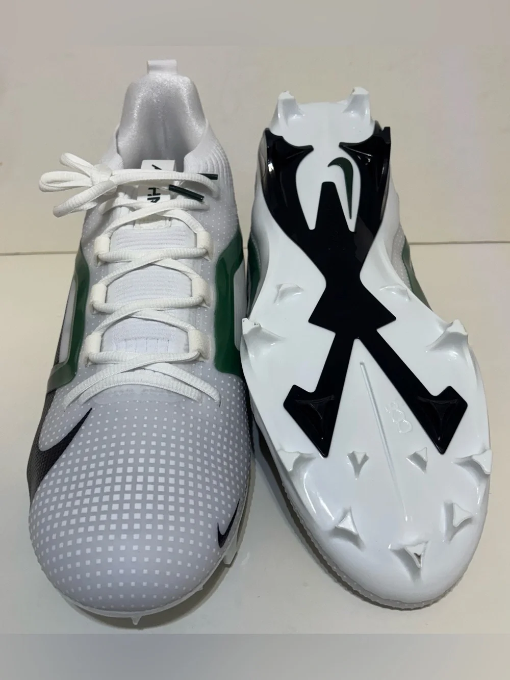 Nike Alpha Menace Pro 4 TB P Football Cleats White Green Size 13.5 NEW NO BOX!